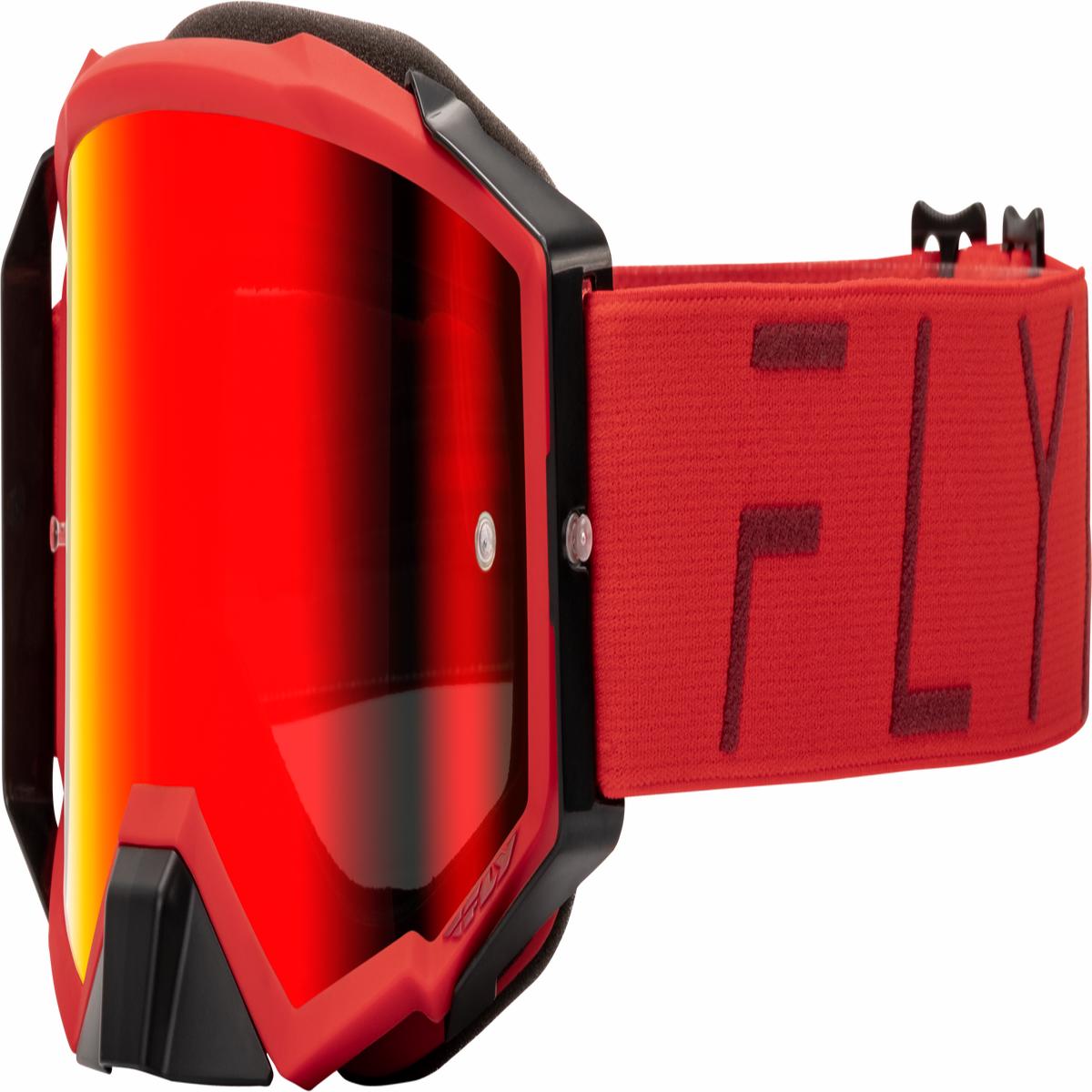 Fly Racing Zone Pro Goggle Red W Red MirrorSmoke Lens